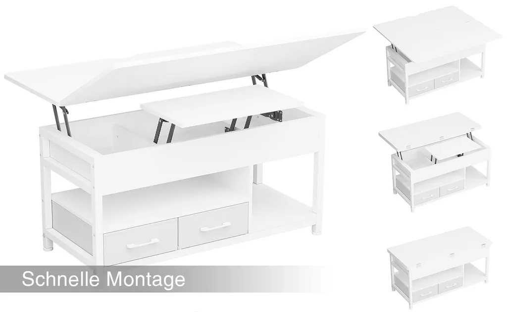 Table basse avec rangement caché KIMENICH et double tiroir intégré - 7