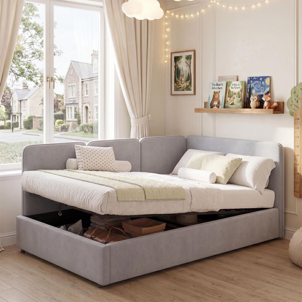 Flieks Hydraulisches Schlafsofa 90x200cm mit Stauraum, Produktbild 