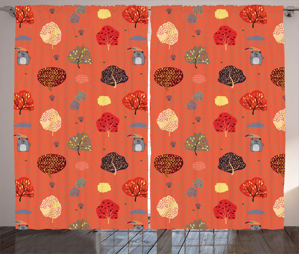 Rideau rustique ABAKUHAUS Ours parapluie 280x225 cm Terre de Sienne