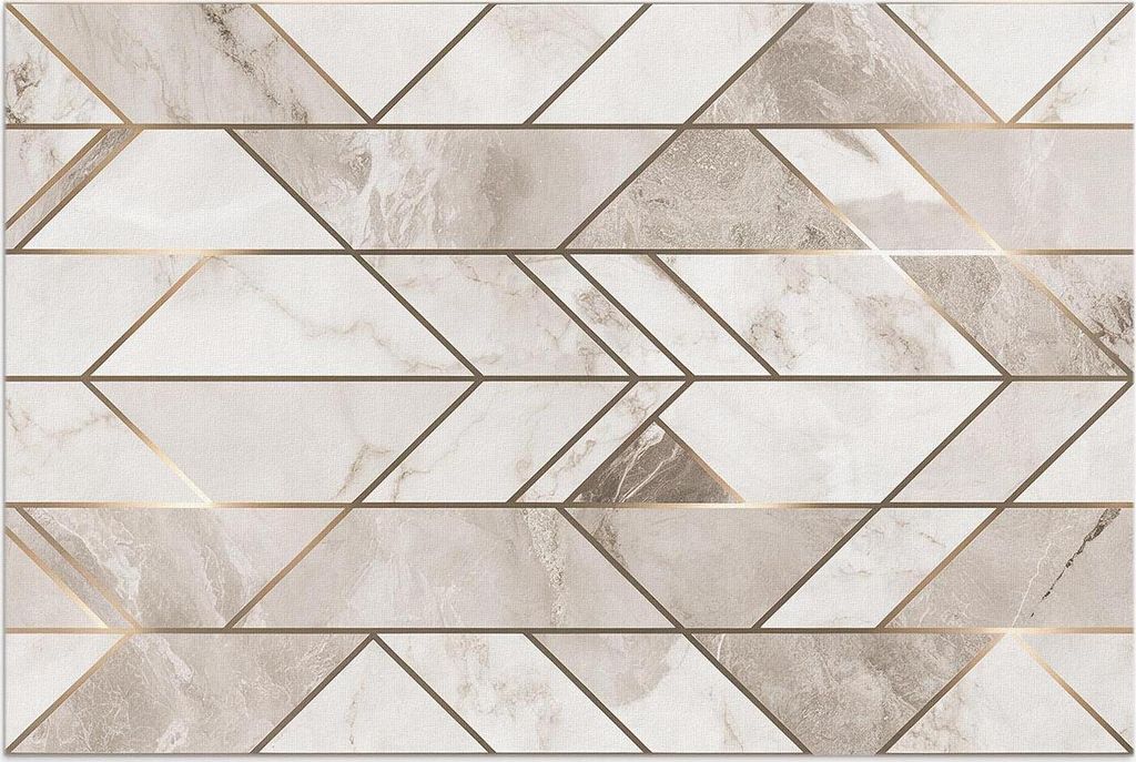 Regelmäßige Linien auf dem glamourösen Marmorstein – Vinylteppich – 140x210 cm – Outdoor Teppich – Terrasse – Wetterfest – Modern