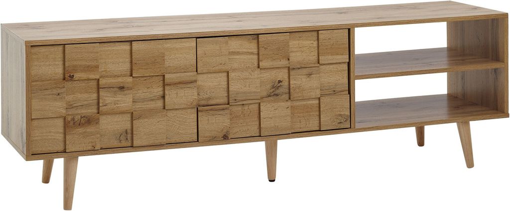 WOHNLING Lowboard Holz Eiche-Nachbildung 160x51x40 cm Produktbild 