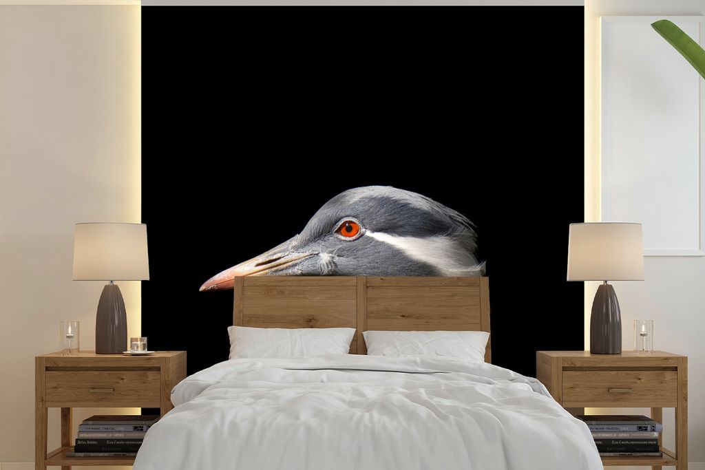 MuchoWow Fototapete für Wohnzimmer oder Schlafzimmer Wandtapete Vinyl Motivtapete Vogel - Tiere - Porträt - 220x220 cm