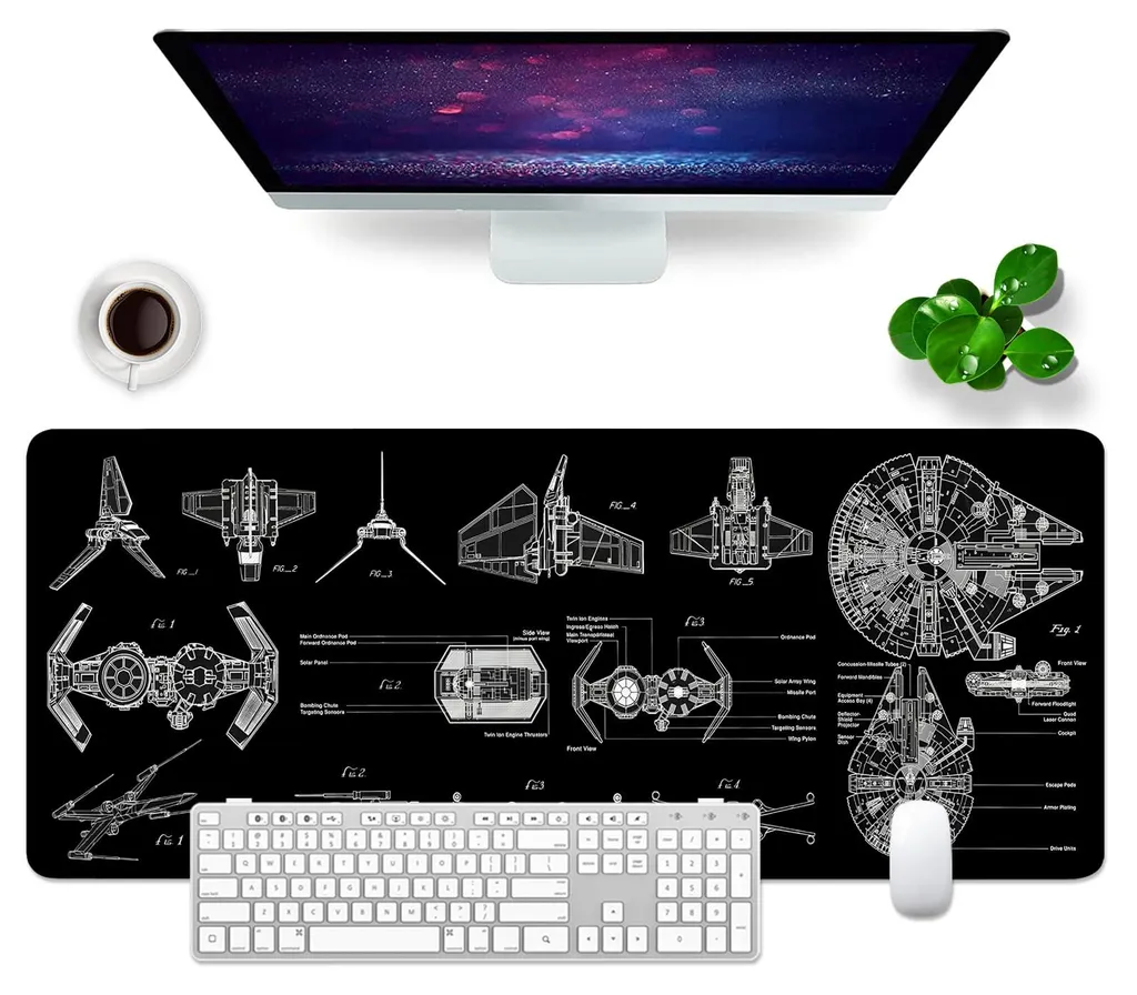 Tapis de souris noir pour gaming XL 80 x 30 cm - Modèle Tapis-5 Premium
