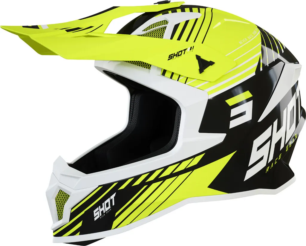 Casque cross léger Shot Lite Fury XL avec boucle double D de sécurité