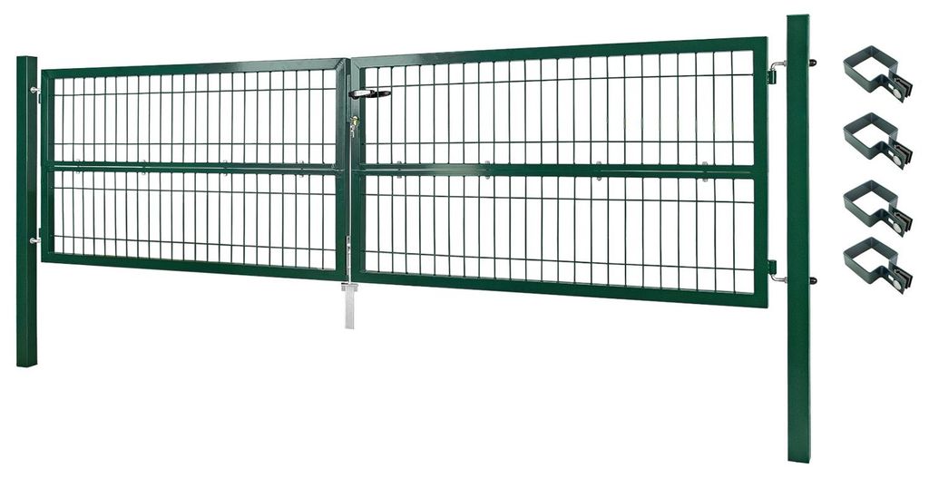Gartentor Tor Gartenzaun Zaun 300x80 cm Doppelflügelig Produktbild 