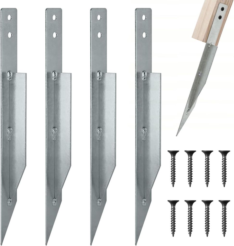 4er Set Einschlaghš¹lse, Bodenanker fš¹r Schaukel Outdoor, Einschlagbodenhš¹lse, Erdspie?e Metall fš¹r Garten Schaukel, Gartenz?une, Terras...