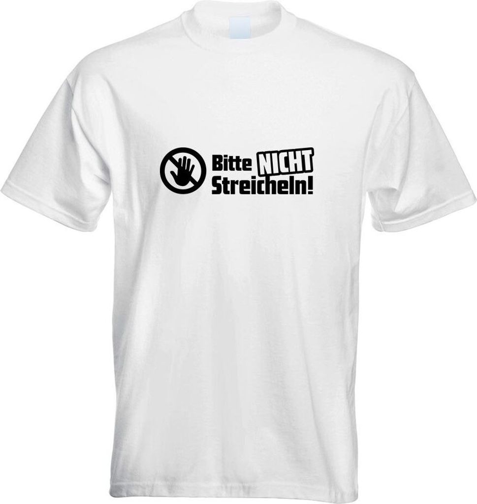 Kiwistar - T-Shirt - Weiss - Bitte Nicht streicheln Motiv Bedruckt Funshirt Design Print - mit Motiv Bedruckt - Funshirt Design - Sport - Freizeit ...
