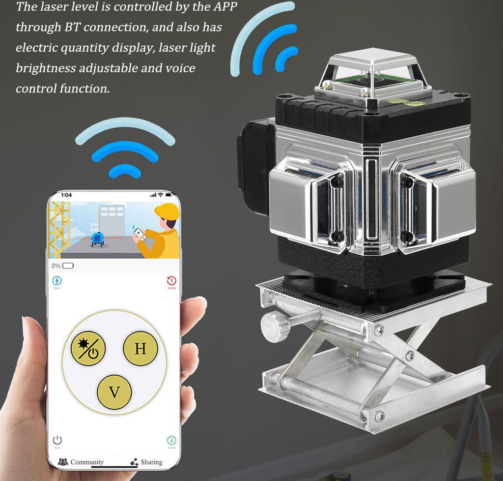 4D 16řádkový laserový vodováha Zelený 360º otočný Obrázek produktu 13