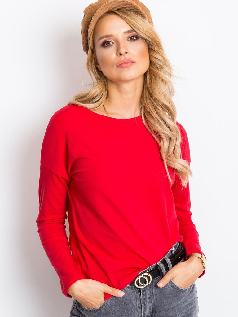 Basic Feel Good Langarm-T-Shirt für Frauen Jouahri rot XL