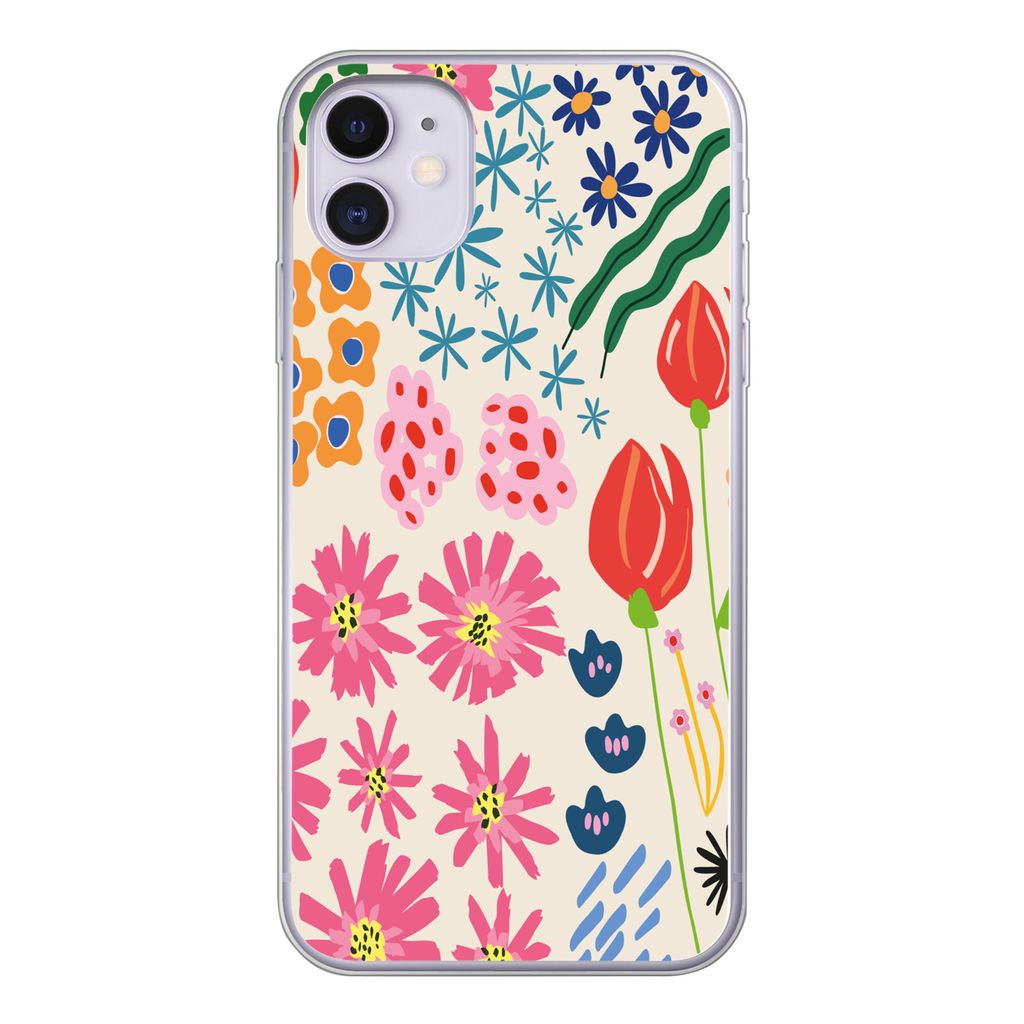 MuchoWow® Handyhülle Schutzhülle Hülle für iPhone 11 Blumen Produktbild 