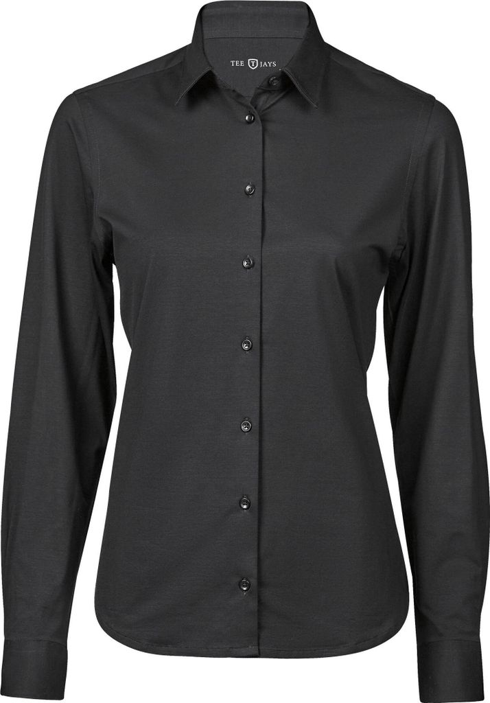 Tee Jays - Hemd für Damen, Stretch, Aktiv BC7370 (L) (Schwarz)