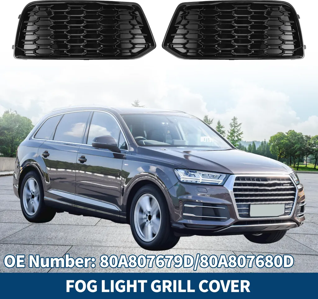 Grille antibrouillard Audi Q5 en ABS noir nid d'abeille pour pare-chocs