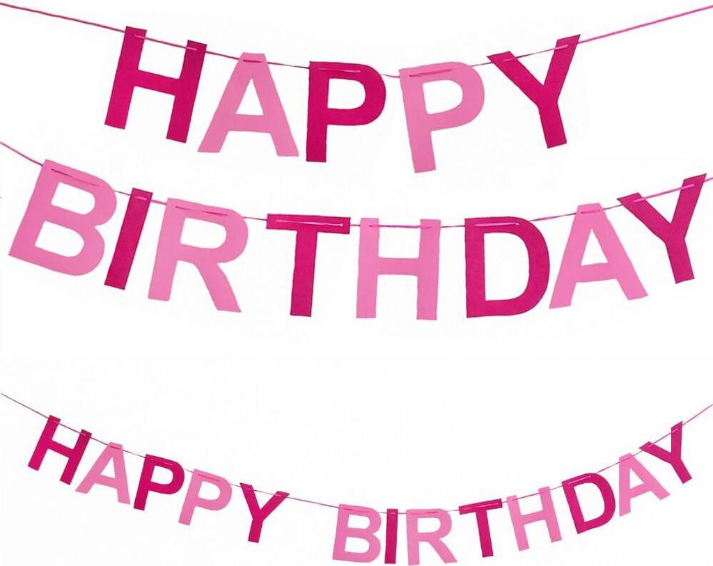 Oblique Unique Happy Birthday Girlande Banner Geburtstag Produktbild 