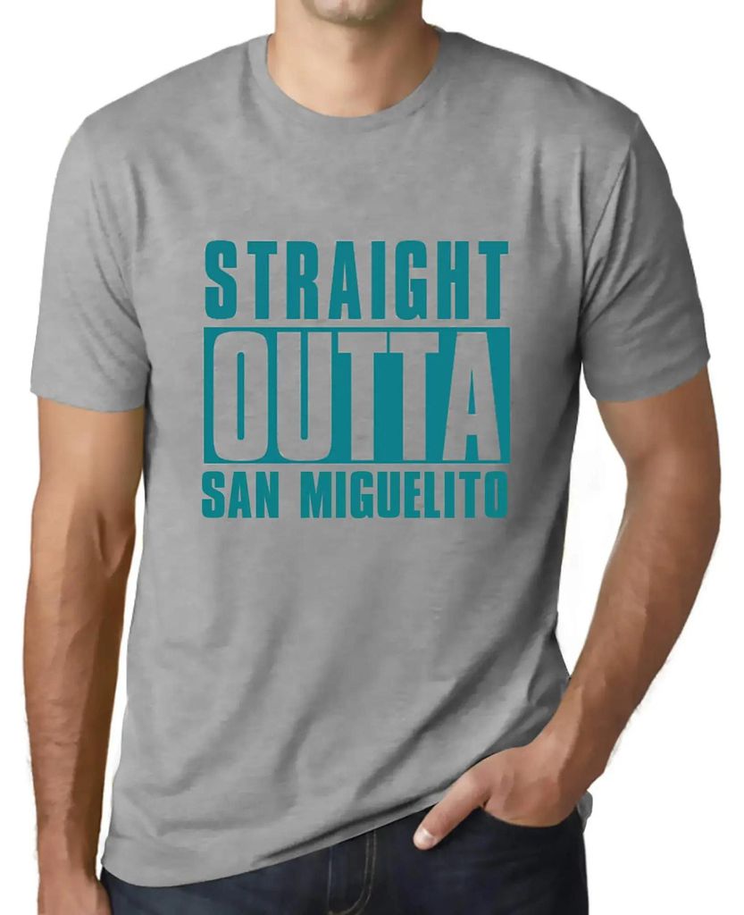 Herren Grafik T-Shirt Straight Outta San Miguelito Öko-Verantwortlich Vintage Jahrgang Kurzarm Lustige Druck Geburtstag Geschenk Mann