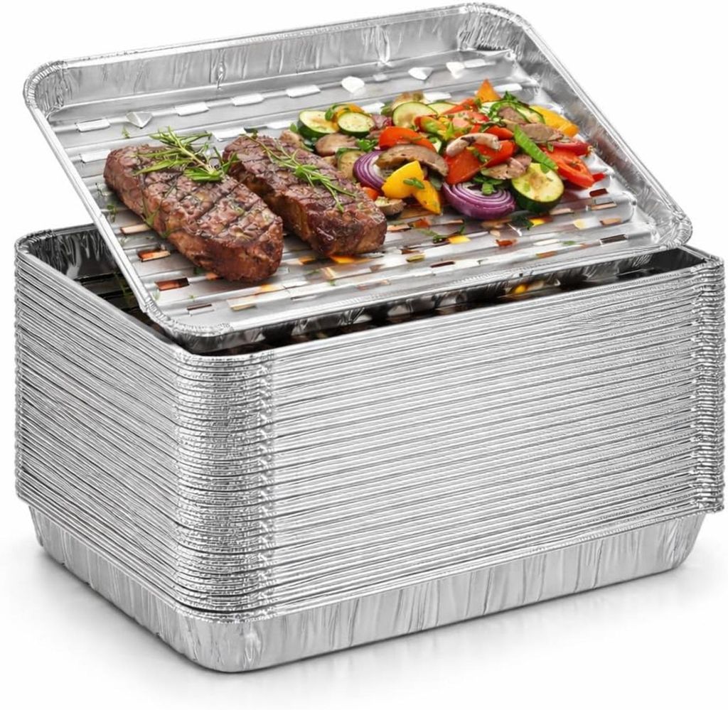 20 aluminium bakjes – Vetopvangbak en druppelbak voor Productafbeelding 