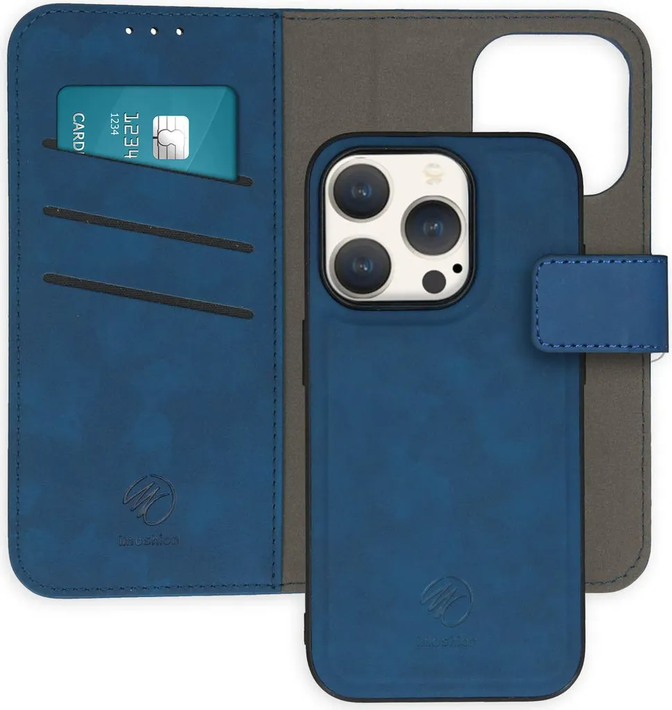 imoshion Custodia pieghevole rimovibile 2-1 per iPhone 15 Pro - Blu