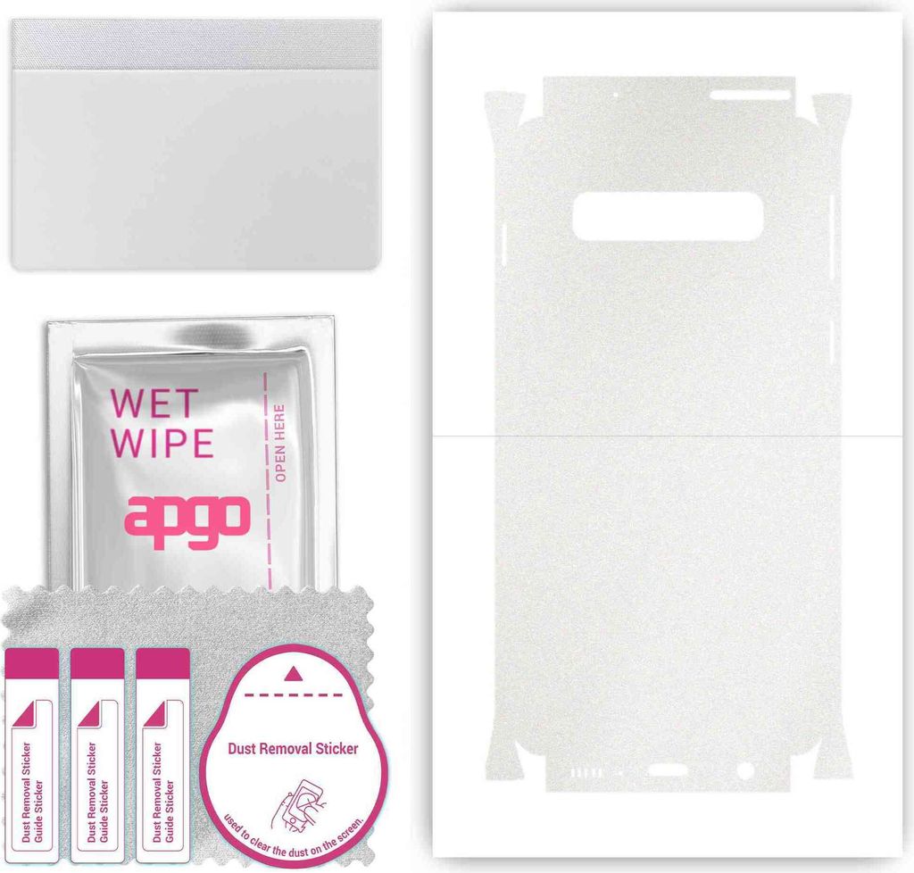 apgo Rückseite + Seiten Schutzfolie, Skin, kompatibel mit Samsung Galaxy S10, Hinten Displayschutzfolie aus Vinylfolie, kratzfest, einfache Montag...