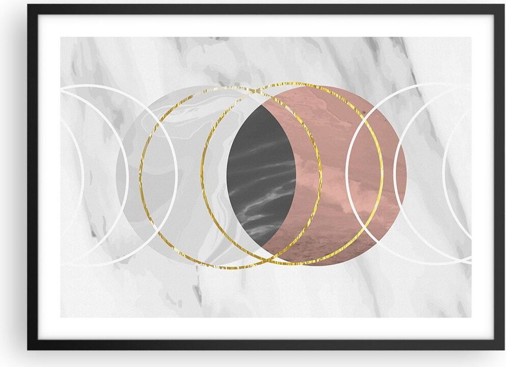 Gerahmtes Poster - Schwarzer Rahmen - Abstraktion Formen Stück - 70x50 cm - Wand Bild - Wanddeko - Wandbilder - Kunstposter - Wandposter - Bilderr...