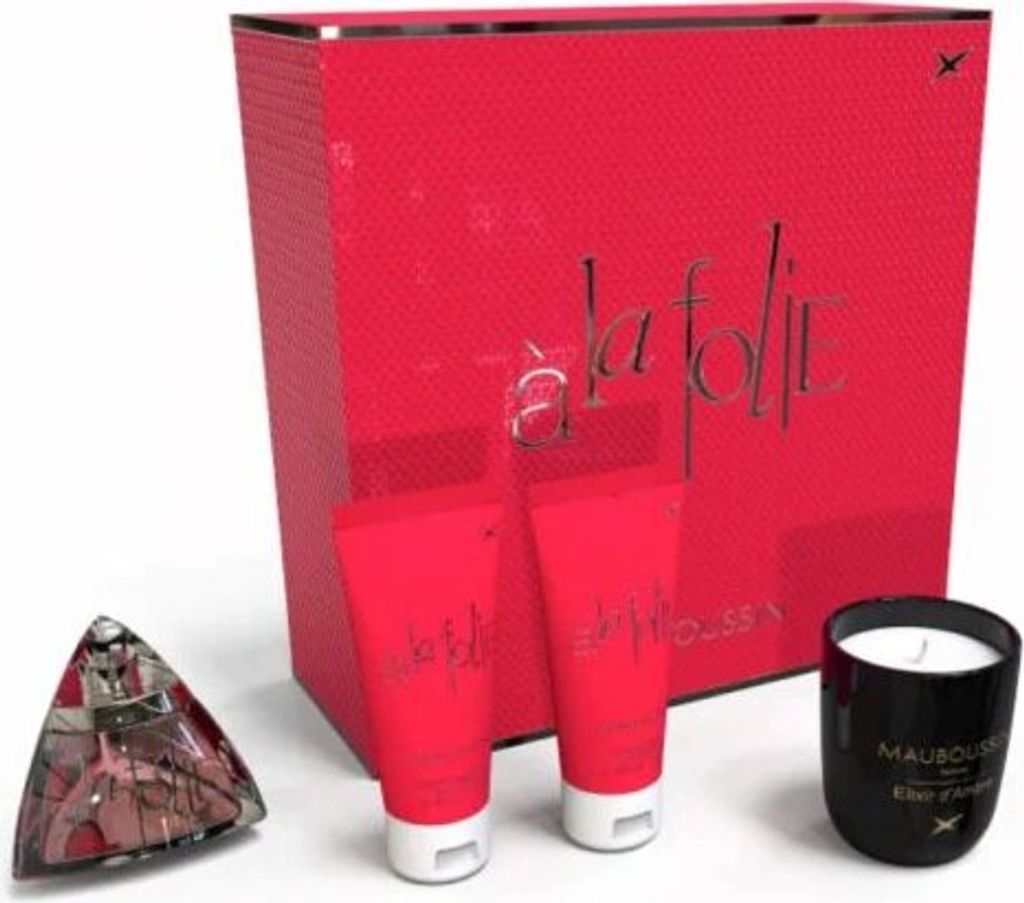 Mauboussin - Coffret à la Folie - Parfum 100ml + Lait de Corps 100ml + Gel Douche 100ml + Bougie