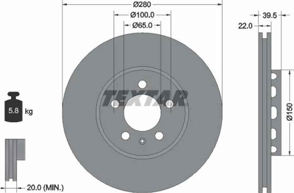 Remplacement disque de frein Passat 35I - TEXTAR 92061400 357615301A