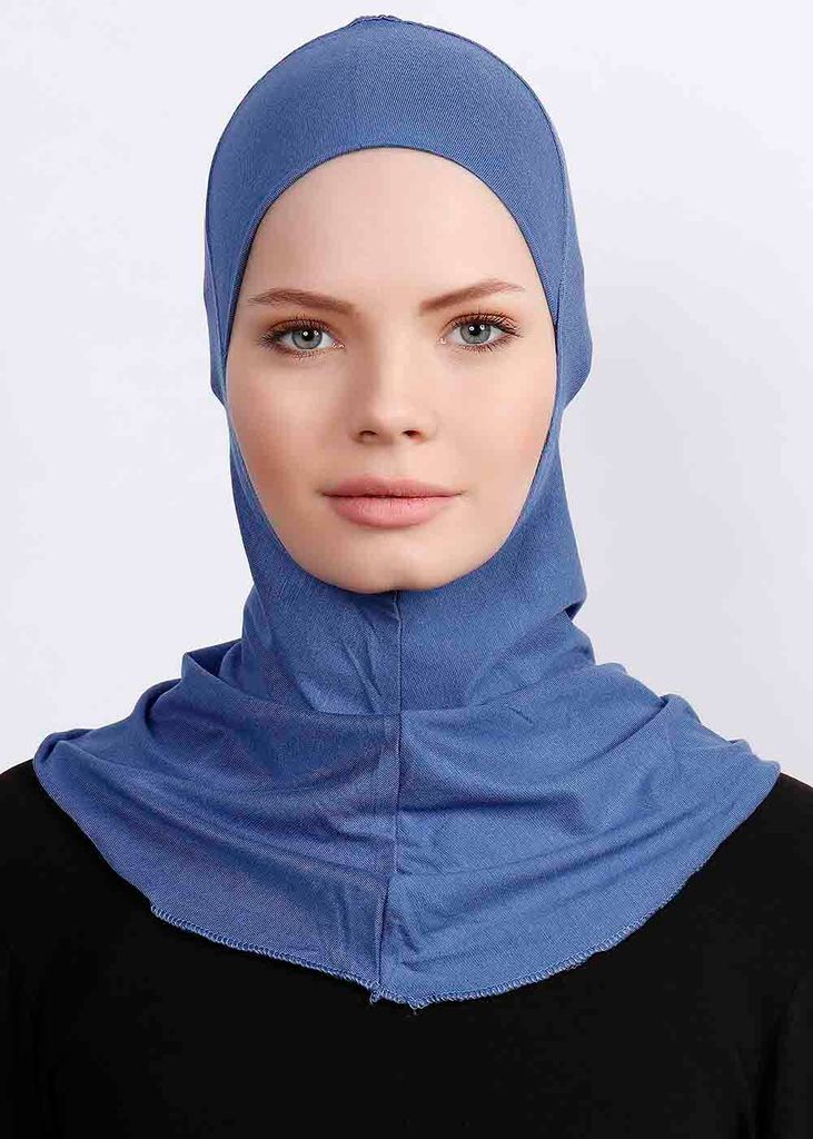 Große Hijab BONE Bonnet Blau Kopfbedeckung Kopftuch Untertuch Tesettür Turban
