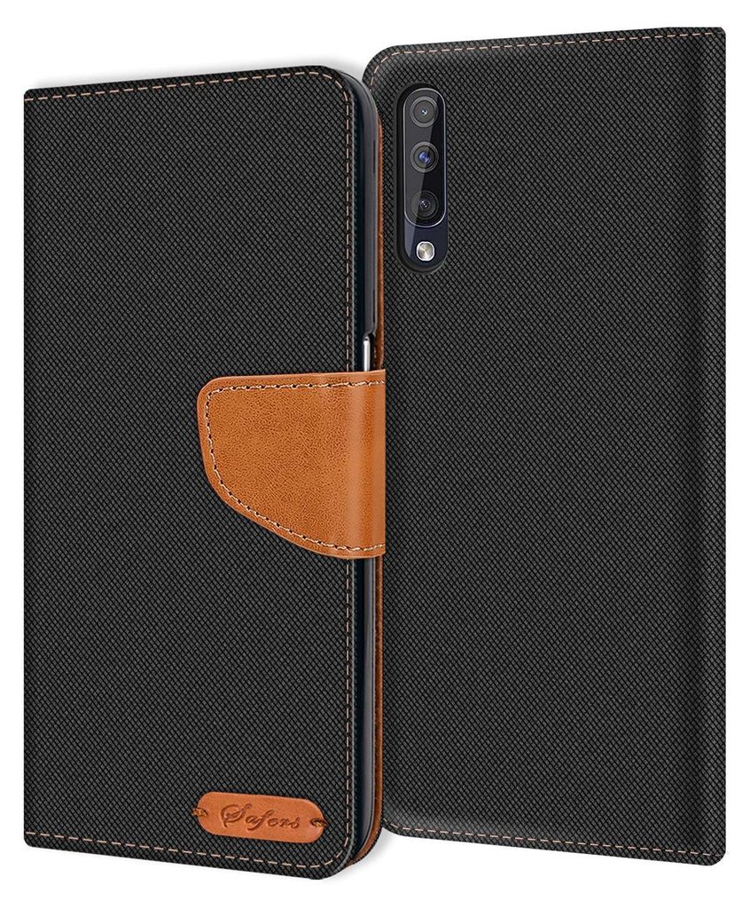 Handy Hülle Samsung Galaxy A50 A30s Tasche Flip Case Schutz Hülle Stoff Cover