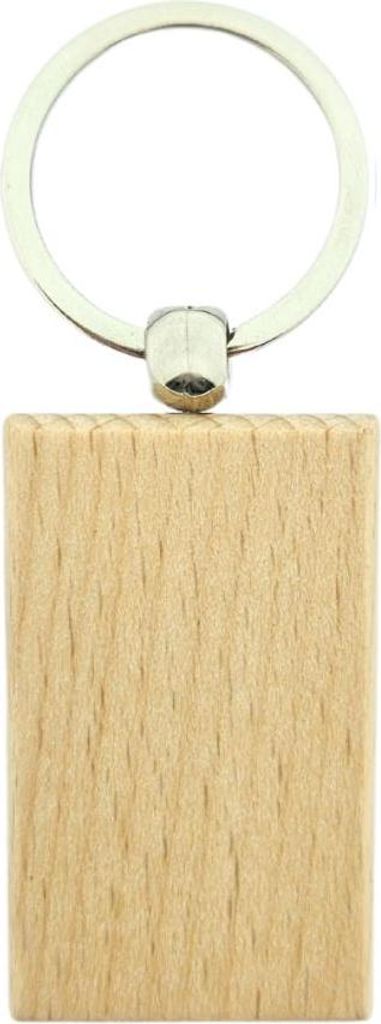 CombiCraft Holz Schlüsselanhänger Rechteck mittel 32x51 mm - 10 Stück - Ohne Aufdruck