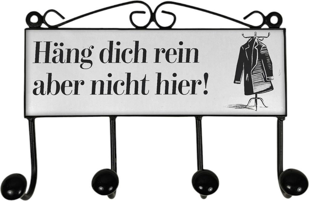 Häng dich rein Kleiderhaken Leiste mit 4 Haken