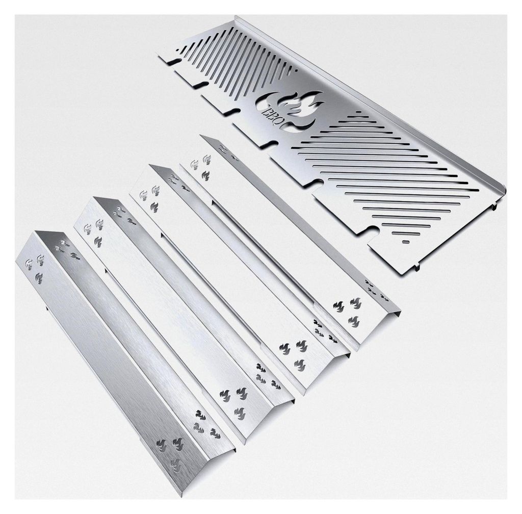 Gasgrill Edelstahl Brennerabdeckung und Multifunktions-Warmhalterost kompatibel mit Rösle Videro G4, G4-S | Edelstahl | Passgenau | Rostfrei, Farb...