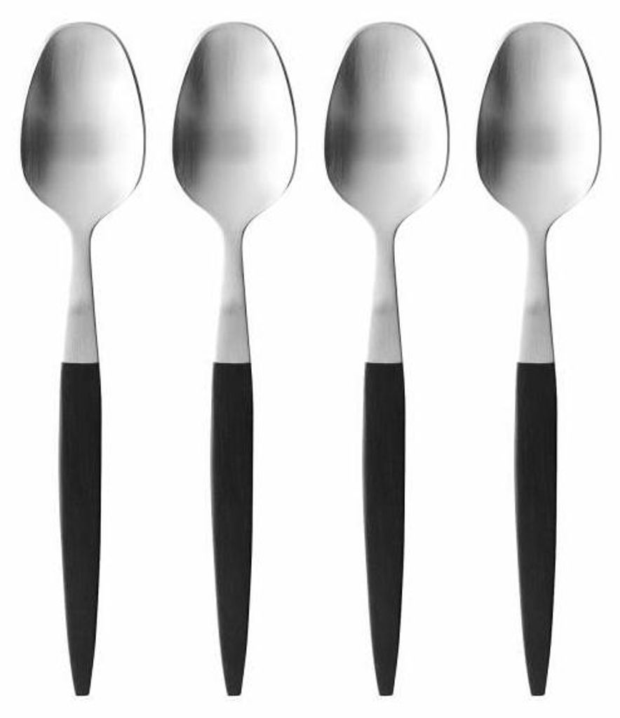 Gense Teelöffel Focus de Luxe 4er Set, Besteck, Löffel, POM-Kunststoff, 18/8 Edelstahl, 13.2 cm, 20491