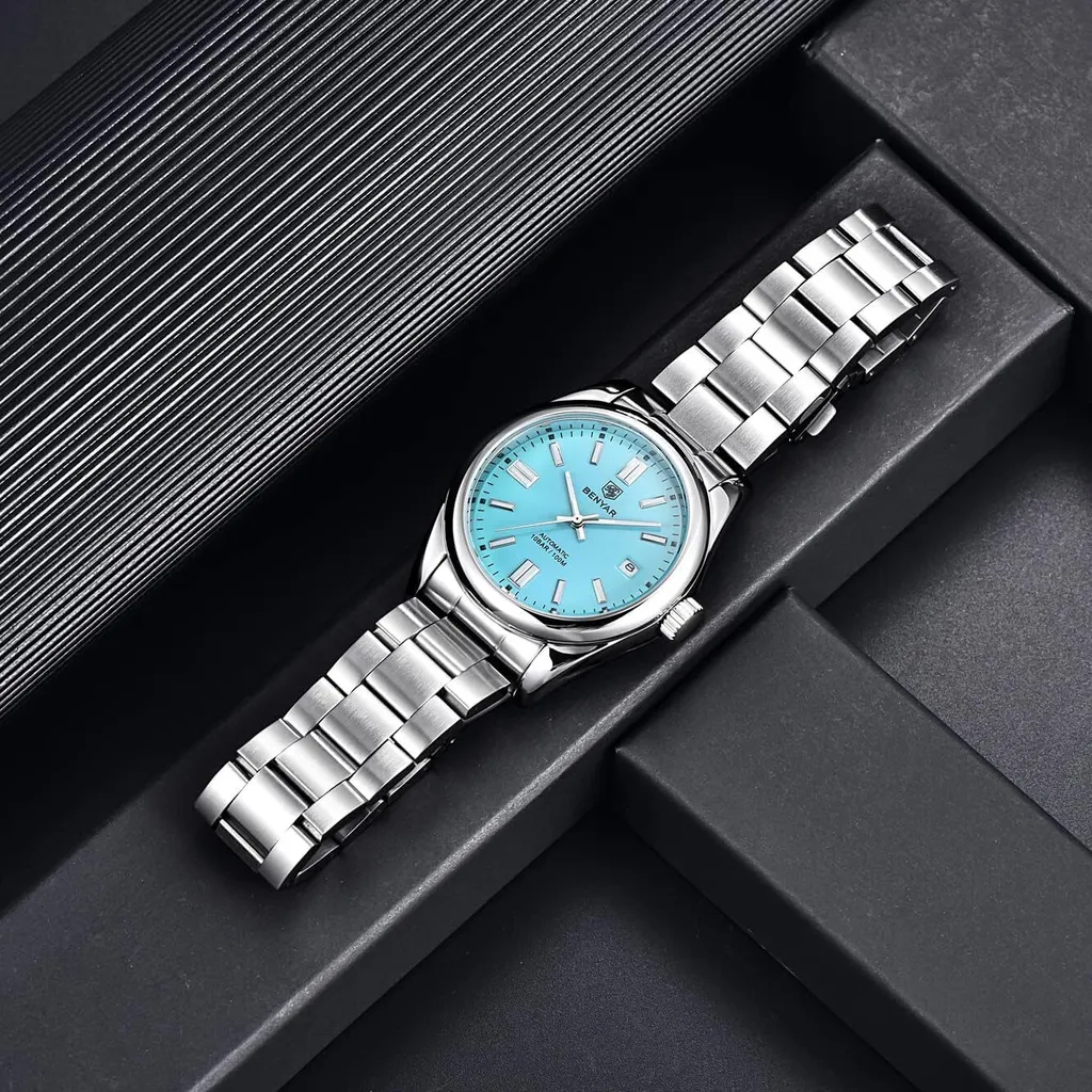 Orologio Meccanico Automatico da Uomo - Acciaio Inox e Data - 5
