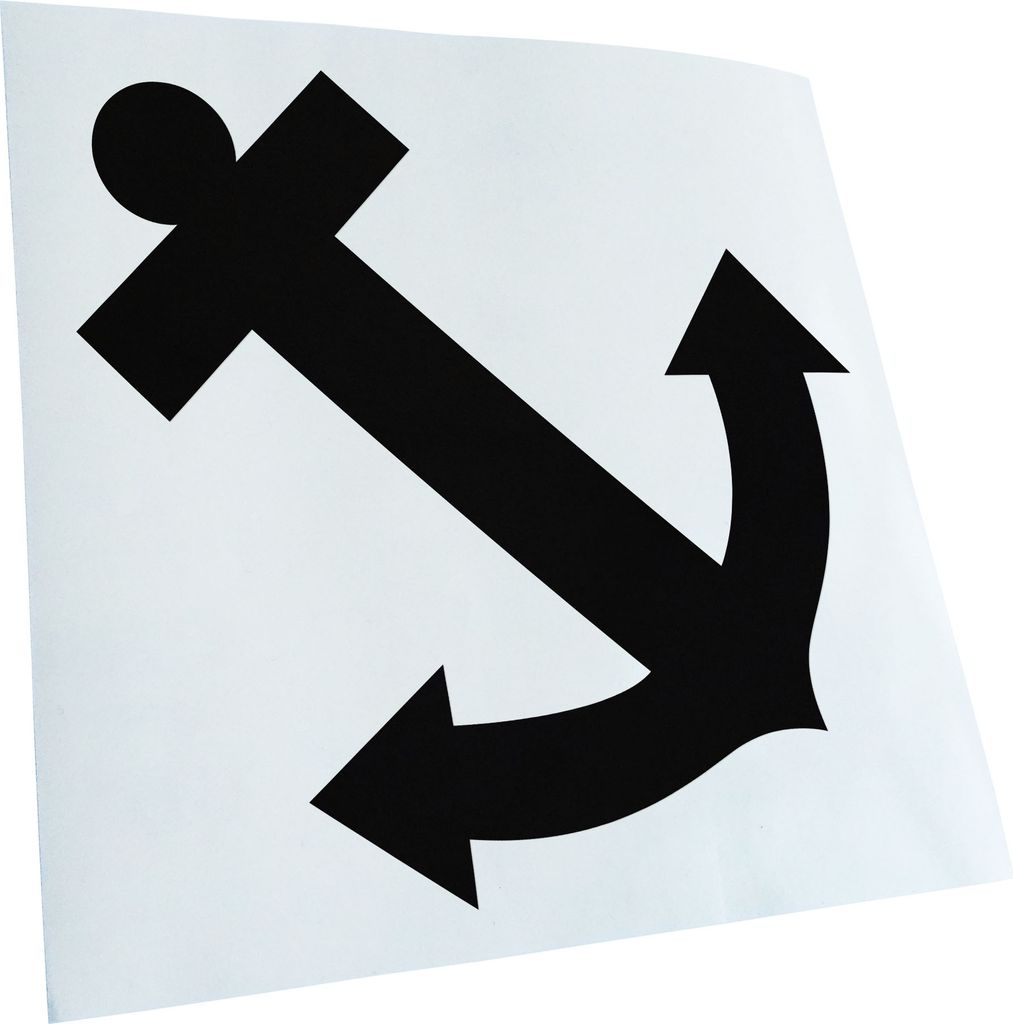 Kiwistar - Autoaufkleber - schwarz - 60 x 60 cm - Anker - Heckscheibenaufkleber - Aufkleber für Auto Kfz Fahrrad, LKW, Truck Mofa