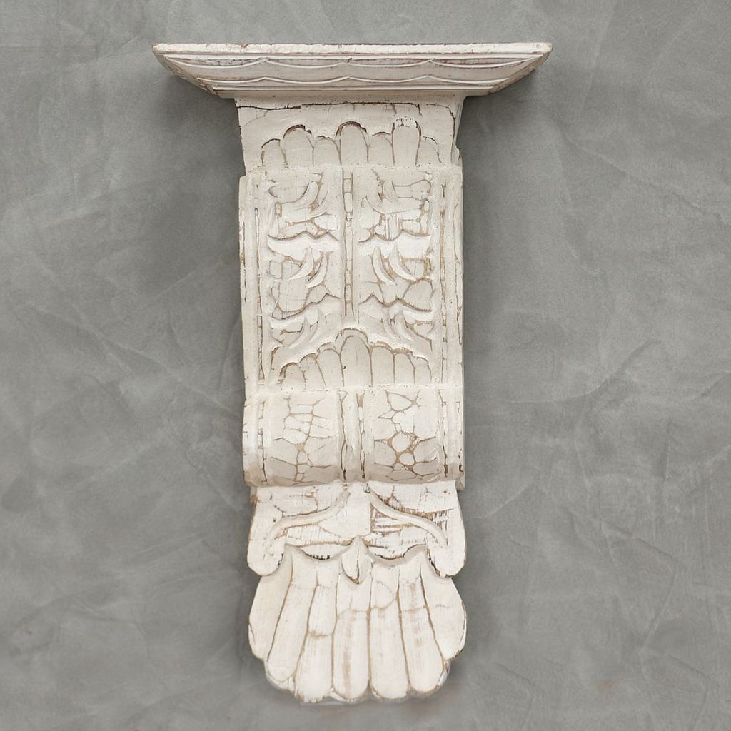 Wandpanel Wandkonsole Wandregal Ablage Hängekonsole Vintage Landhaus Shabby Chic Regal Panel 40 cm Weiß