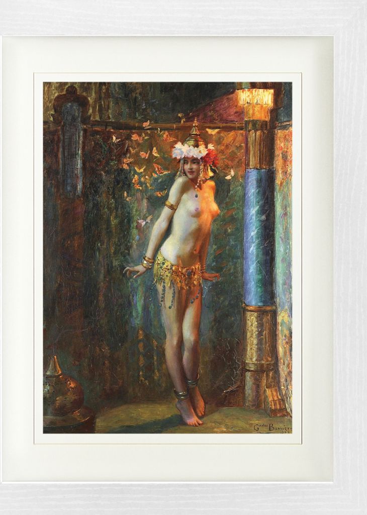 Gaston Bussière Gerahmtes Bild Mit Edlem Passepartout | Wand-Bilder | Im Bilderrahmen - Der Tanz Der Salome Oder Die Goldenen Schmetterlinge, 1923...