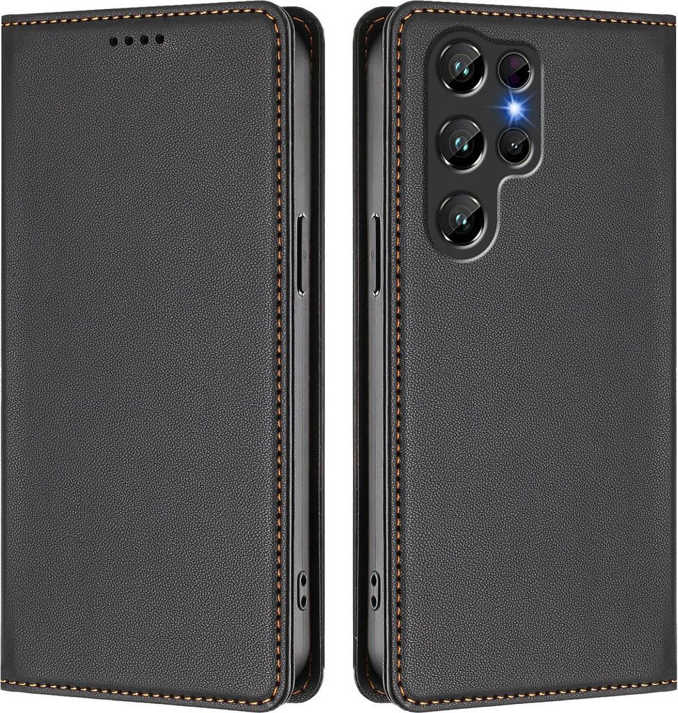 Handyhülle für Oukitel C61 / C61 Pro, Kunstleder Klapphülle Stoßfeste Magnetische Hülle mit Ständer Schwarz