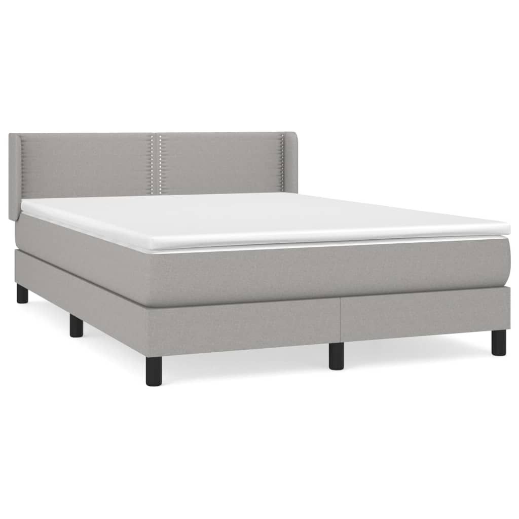 "WINTER SALE"Boxspringbett/bettgestell - Bettrahmen - Doppelbett - mit Matratze Hellgrau 140x200 cm Stoff - Polsterbett Klassische Betten NEU3705754