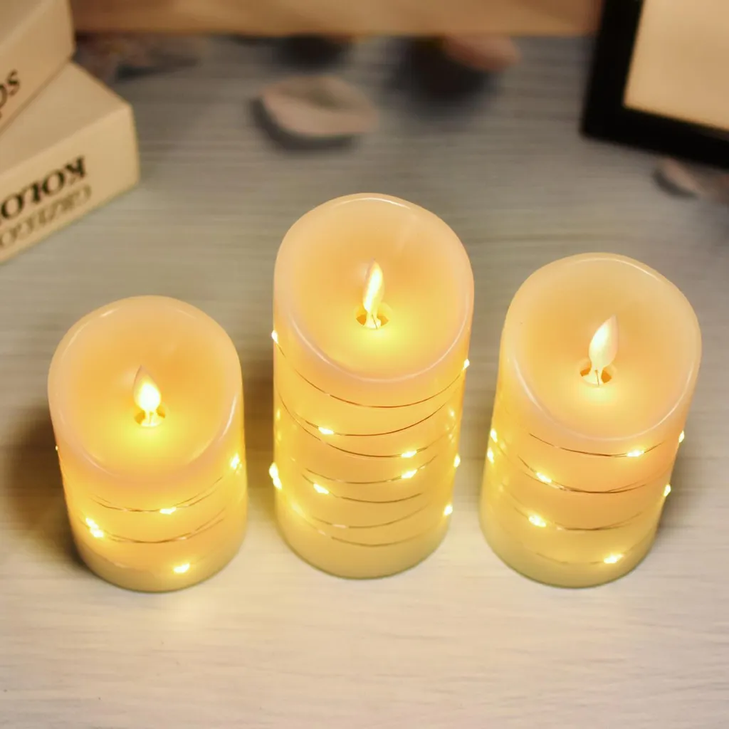 Atmosfera Party Perfetta: Set 3 Candele LED INF con Telecomando - 7