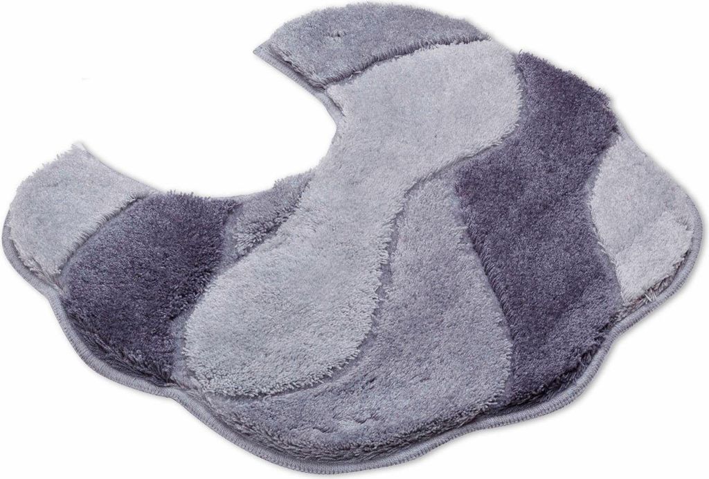 Grund Badteppich CARMEN - 100% Polyacryl ULTRASOFT, Farbe:Grau, Größe:55x50 cm m. A.