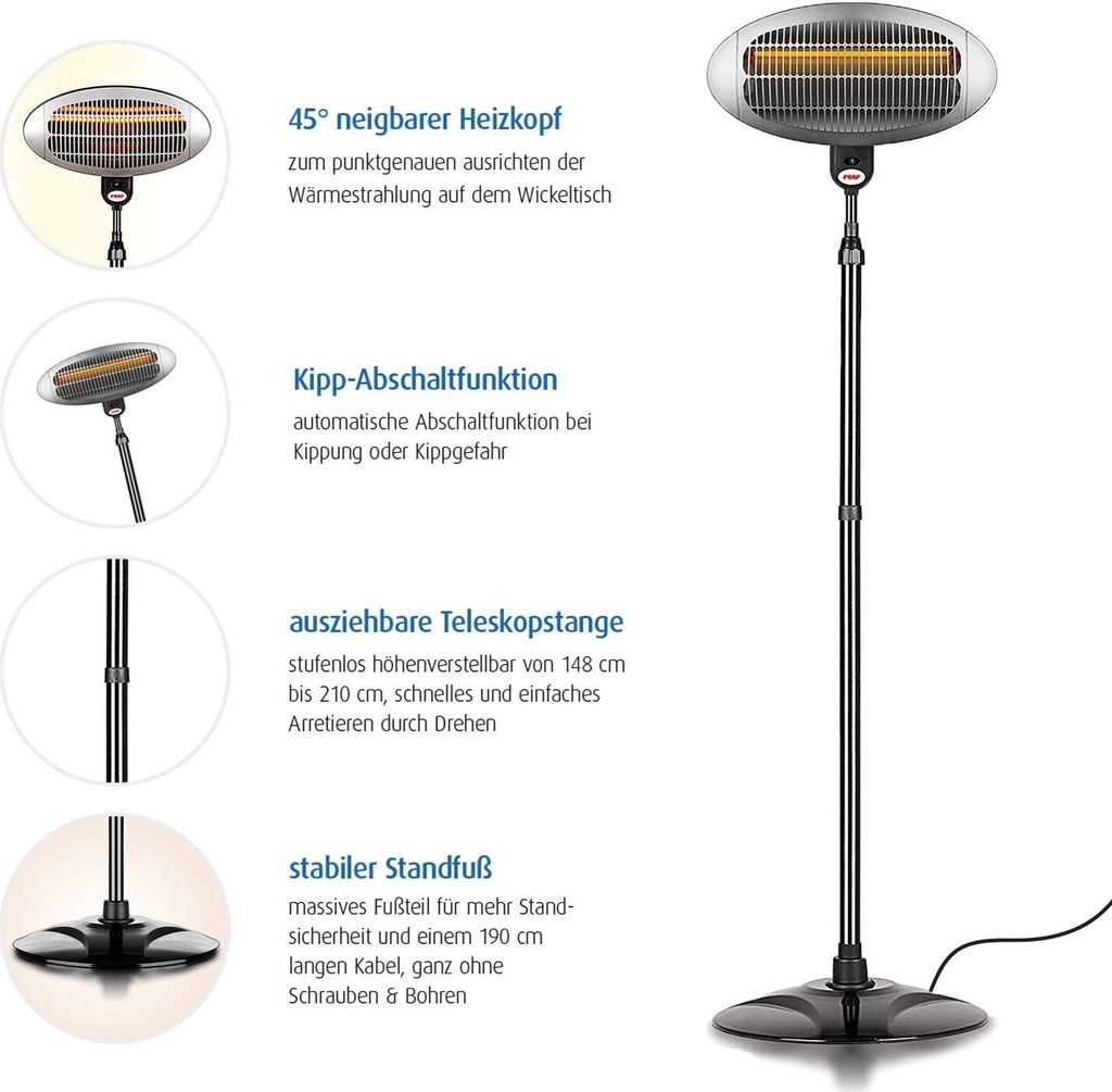 REER Wickeltisch-Heizstrahler mit Ständer Produktbild 5