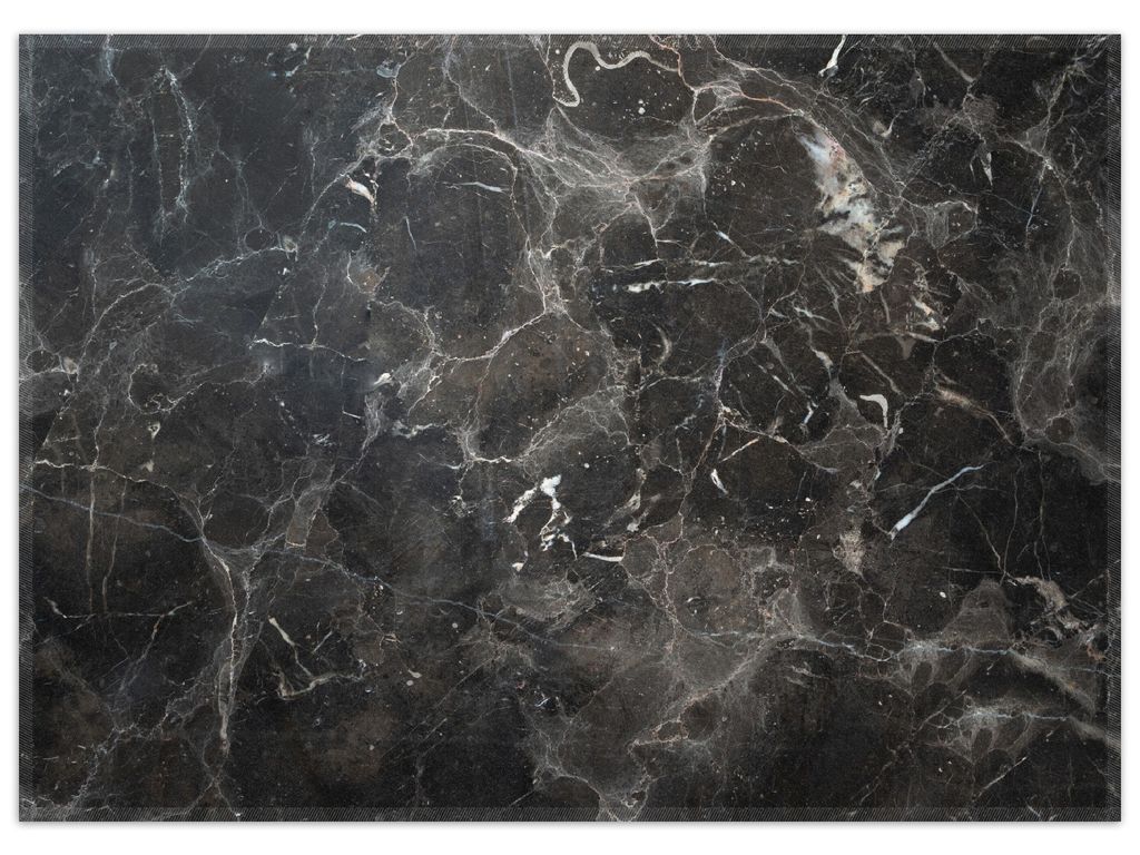Wallario Premium Teppich, Größe 50 x 70 cm, Schwarze Marmor-Optik
