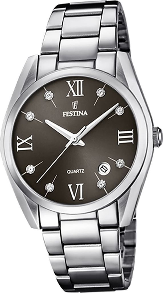 Festina Edelstahl Damen Uhr F16790/F Armband-Uhr silber Boyfriend D2UF16790/F