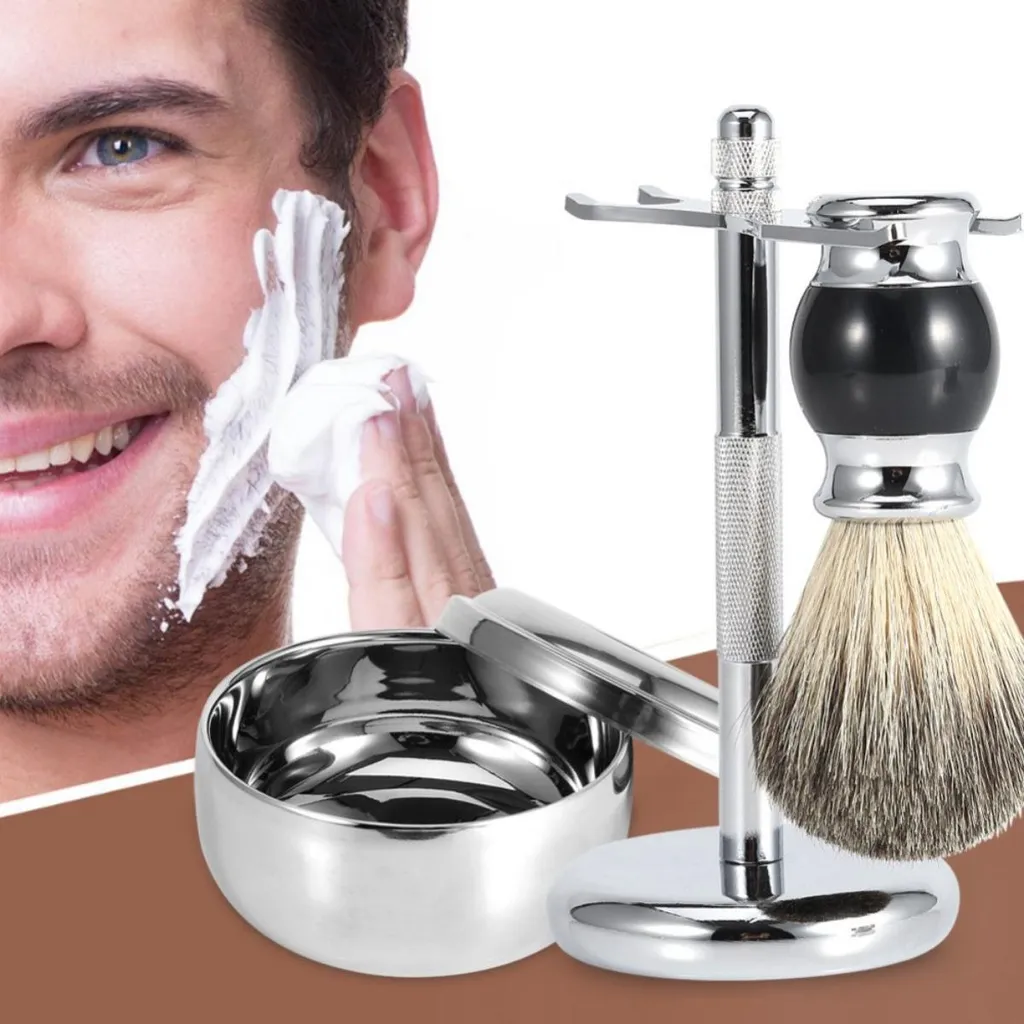 Set de Rasage Traditionnel Complet : Brosse Bol et Support de Séchage