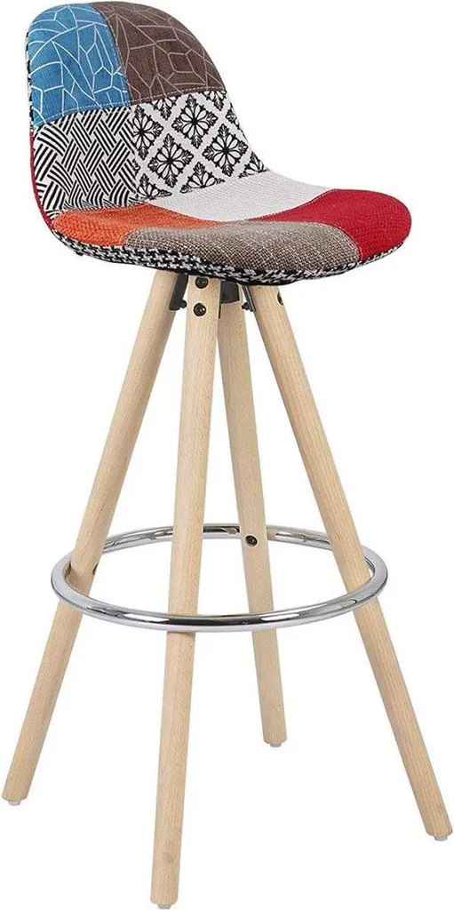 Chaise de cuisine haute en tissu lin avec dossier confortable noir