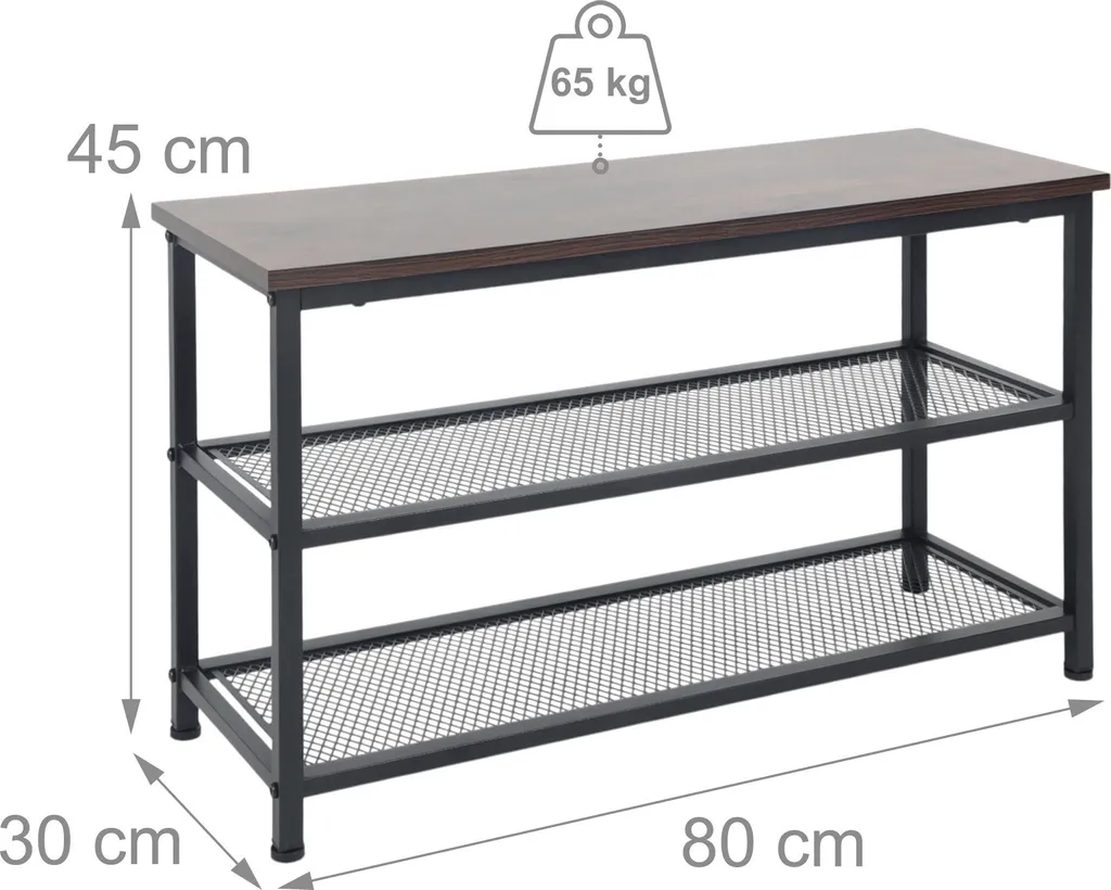 Étagère à Chaussures Compacte en Acier Noir pour Petits Espaces