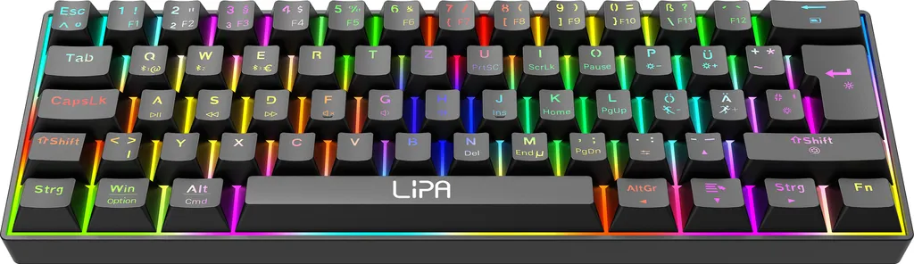 Clavier Gamer Sans Fil Lipa X23 pour Setup Gaming avec RGB Noir