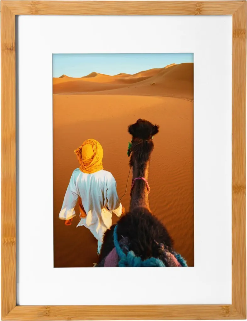 Encadrement 30x40 cm en bambou naturel - Cadre photo mural décoration