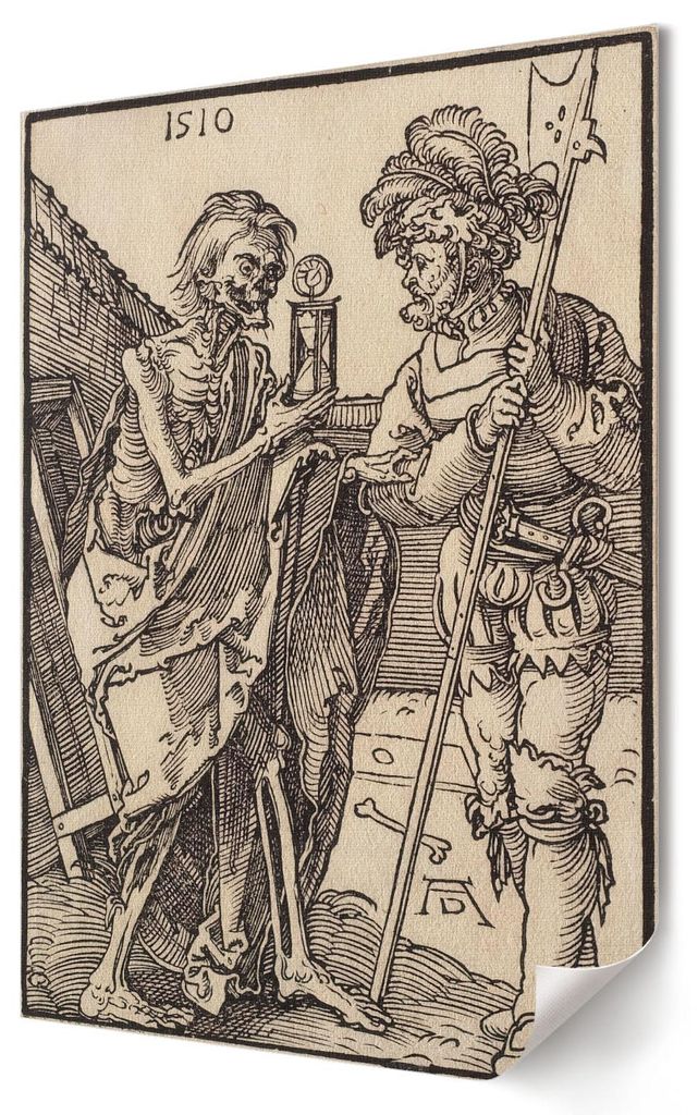 Tod und Lansquenet- Kunstdruck A2 (42x59 cm) - Klassisch, historisch, religiös- Wandbild für Wohnzimmer Schlafzimmer & Flur, Modernes Poster Wand...