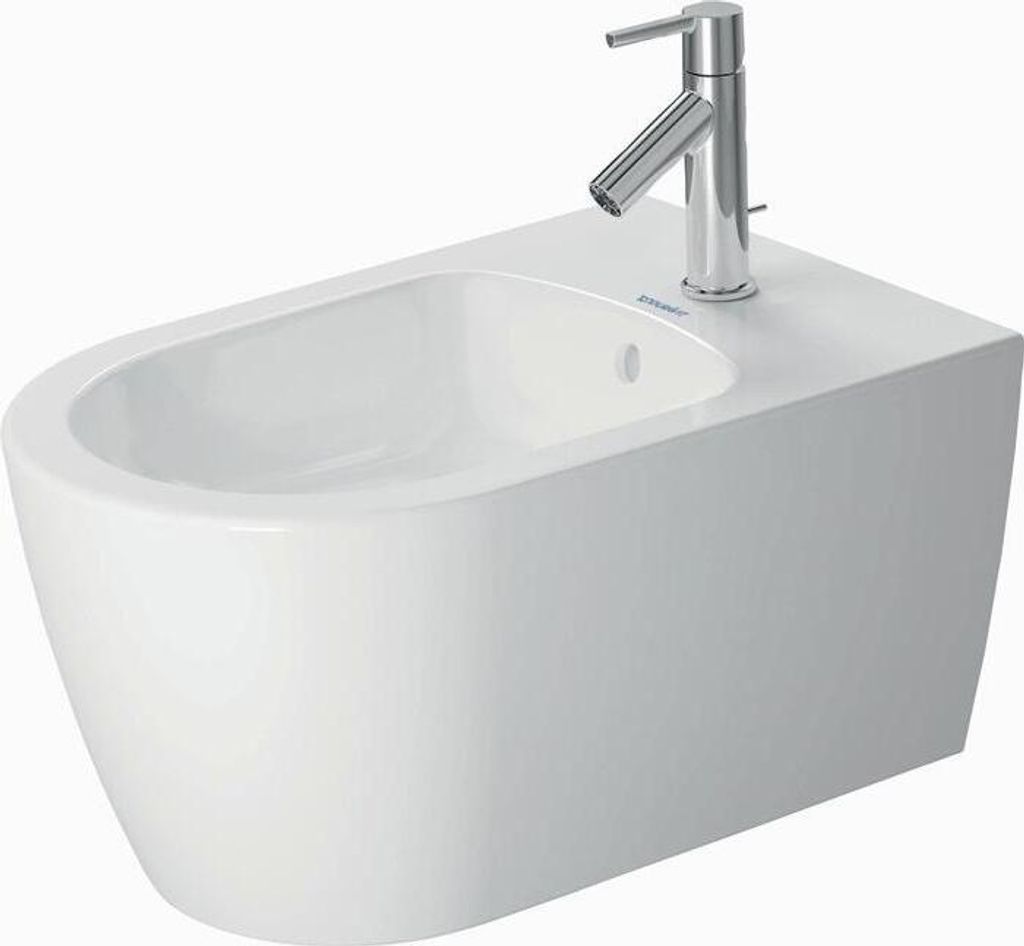 Duravit Wand-Bidet ME by Starck mit Überlauf, mit Hahnlochbank, 370 x 570 mm, 1 Hahnloch weiß