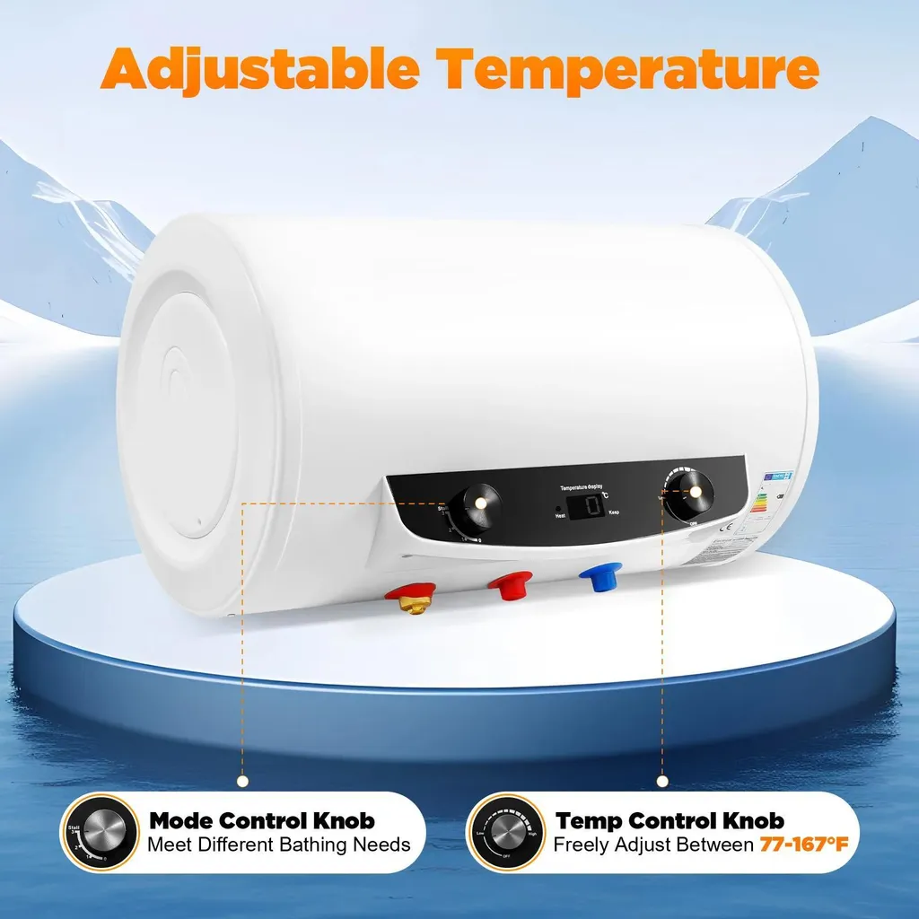 Chauffe-eau 2000W sécurisé avec réservoir 35L et protection fuite