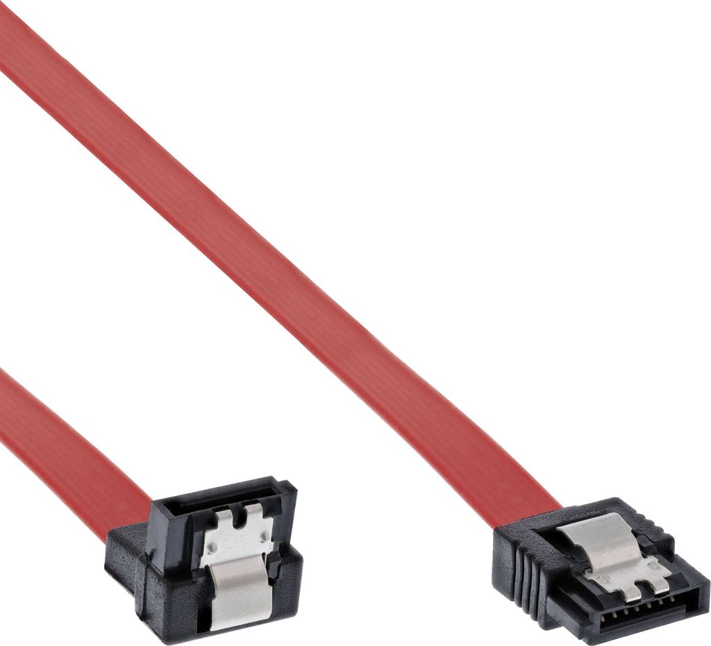 InLine SATA Anschlusskabel abgewinkelt, mit Sicherheitslasche, 0,7m